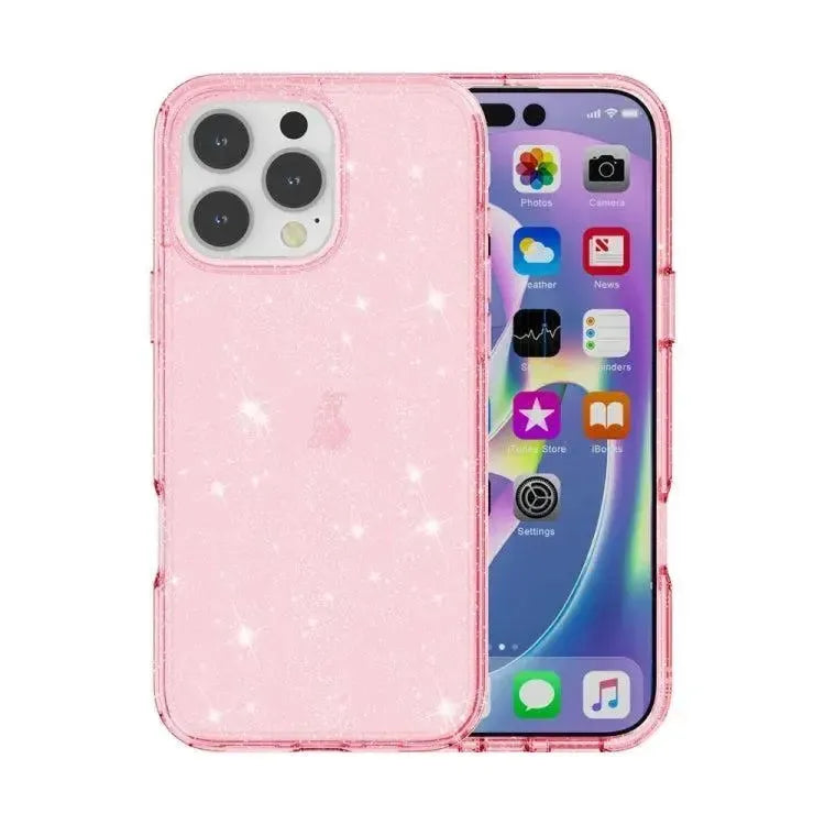 For Apple iPhone 16 Pro Terminator Axis Design Case Glitter Pink