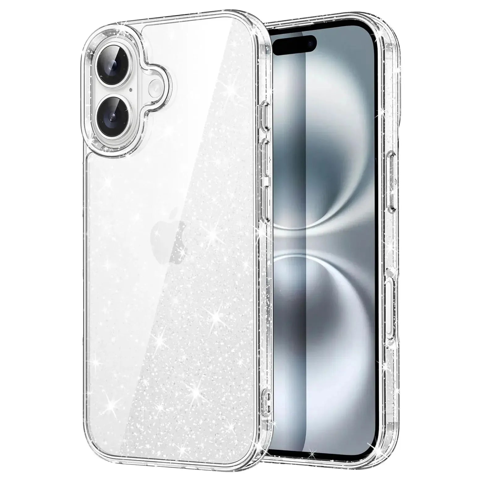 For Apple iPhone 16 Terminator Axis Design Case Glitter Clear