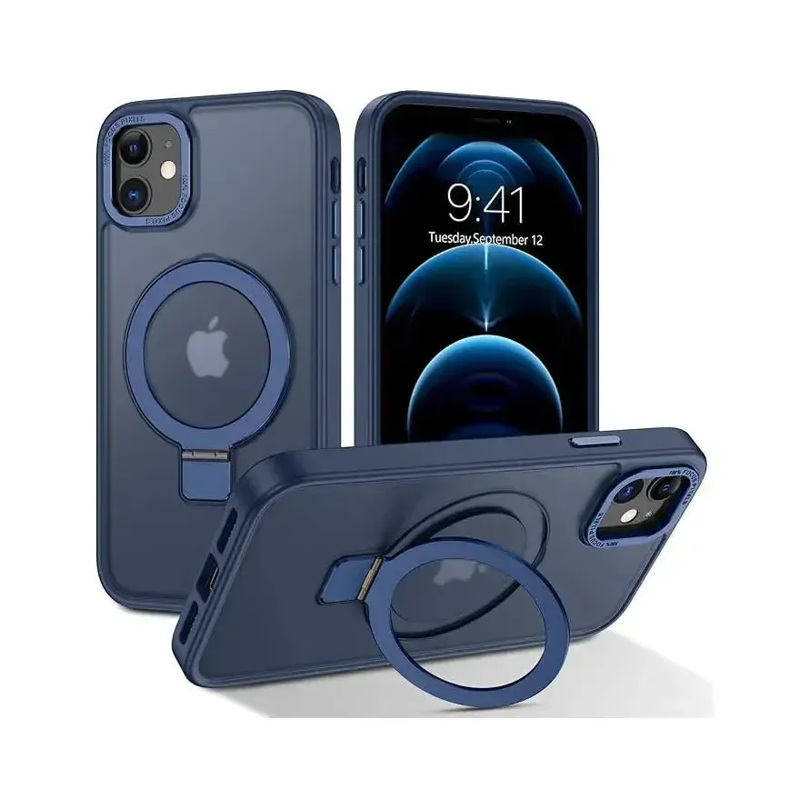 For Apple iPhone 16 Udbasto Series Magsafe Ring Case Blue