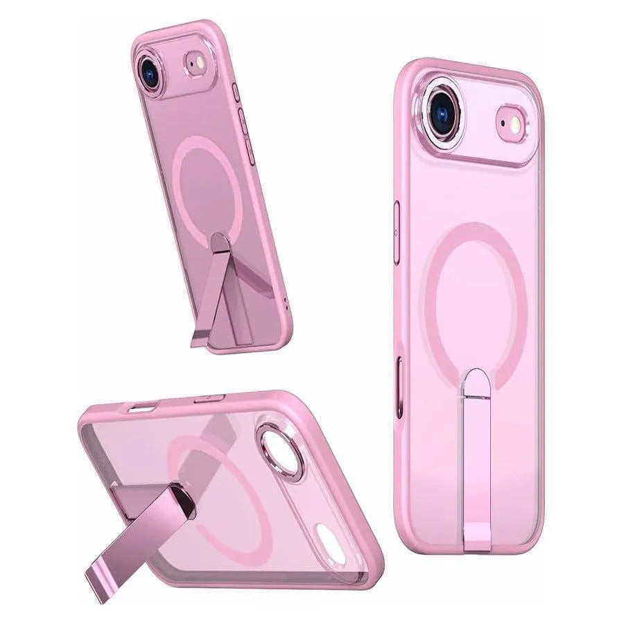 For Apple iPhone 17 Air Premium N52 Magsafe Magnetic Case With Stand Pink