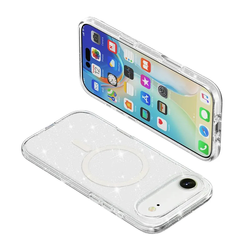 For Apple iPhone 17 Air Terminator Magsafe Symmetry Design Case Glitter Clear