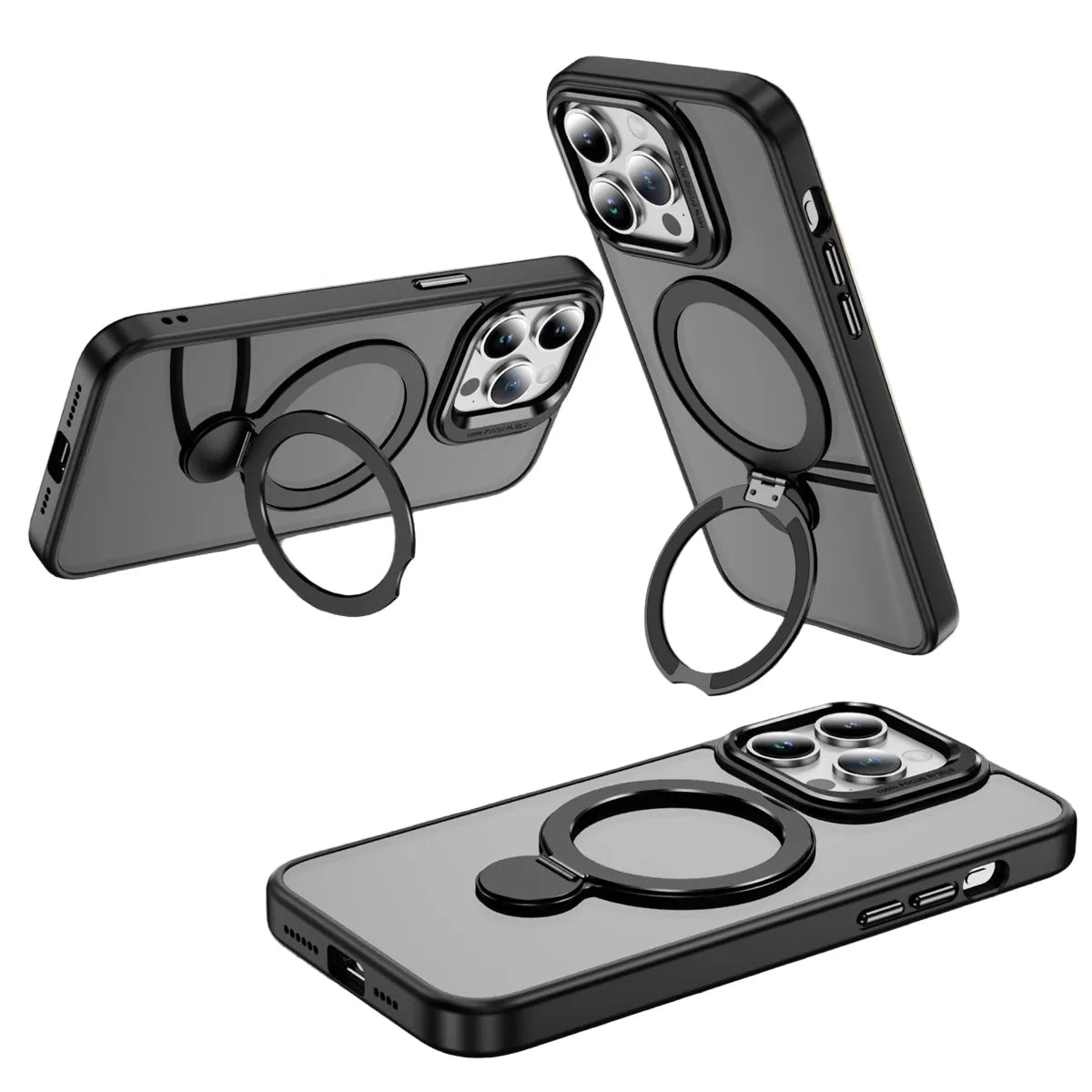 For Apple iPhone 17 Air Udbasto Series Magsafe Ring Case Black