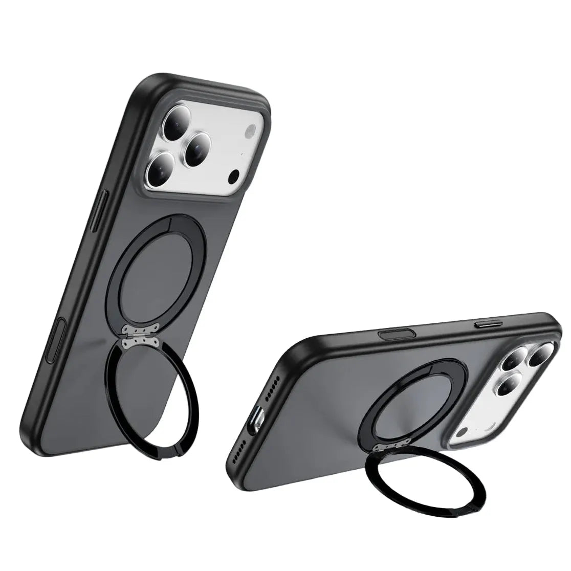 For Apple iPhone 17 Pro Dual Shade Silicon Nova Magsafe Ring Case Black