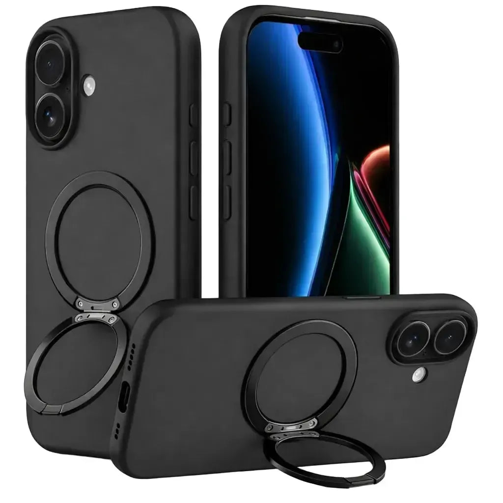 For Apple iPhone 17 Dual Shade Silicon Nova Magsafe Ring Case Black