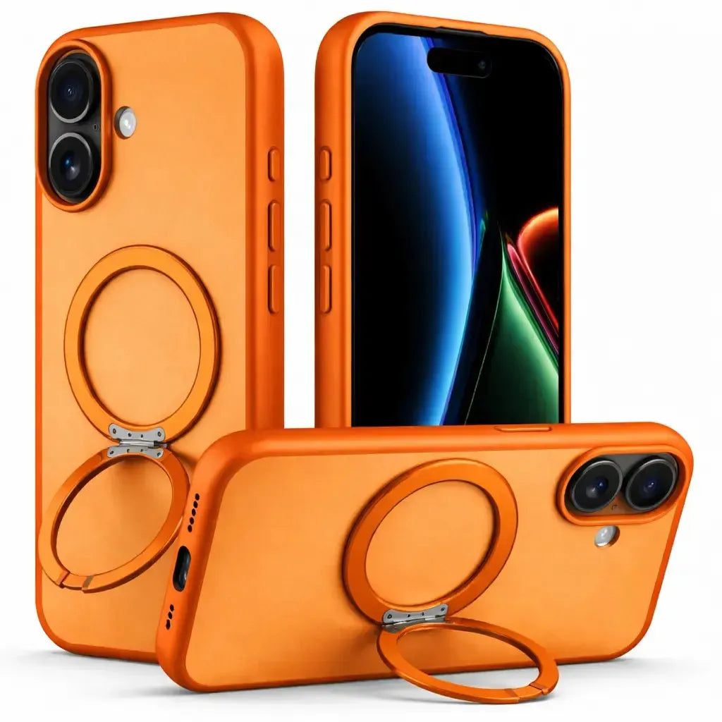 For Apple iPhone 17 Dual Shade Silicon Nova Magsafe Ring Case Orange