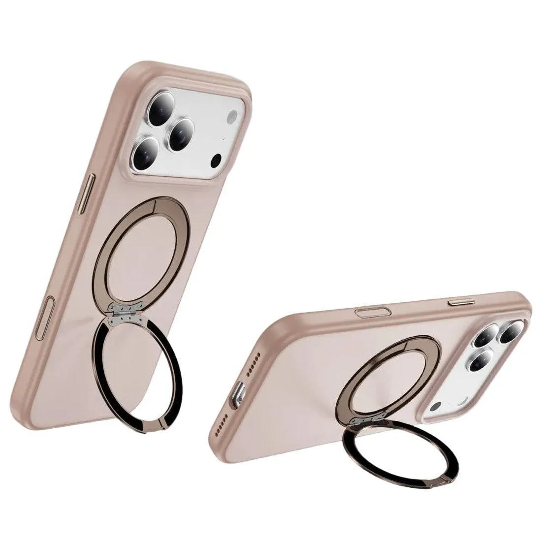 For Apple iPhone 17 Dual Shade Silicon Nova Magsafe Ring Case Rose Gold