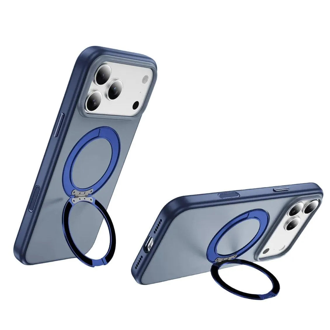 For Apple iPhone 17 Pro Dual Shade Silicon Nova Magsafe Ring Case Blue