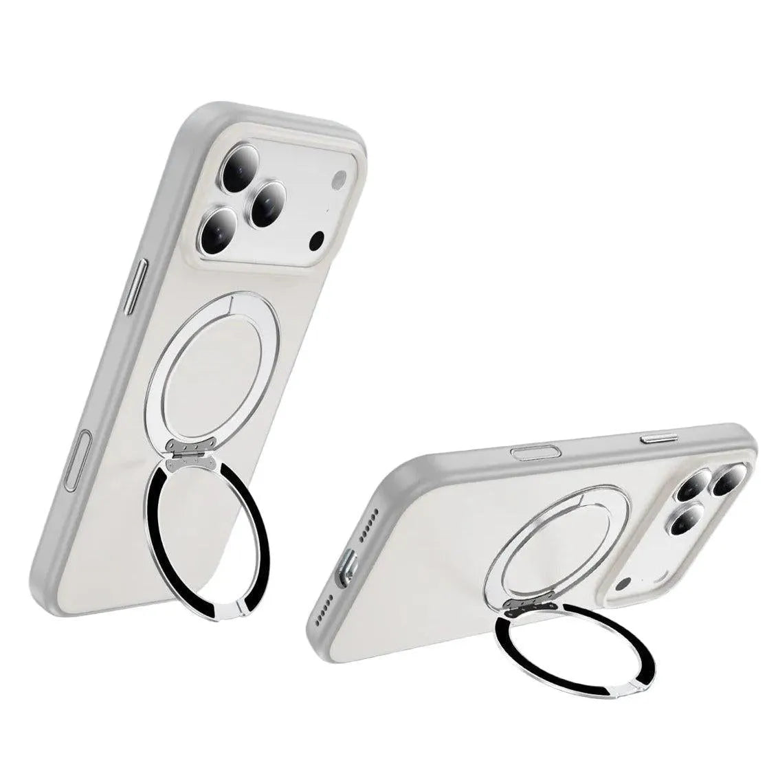 For Apple iPhone 17 Pro Dual Shade Silicon Nova Magsafe Ring Case White