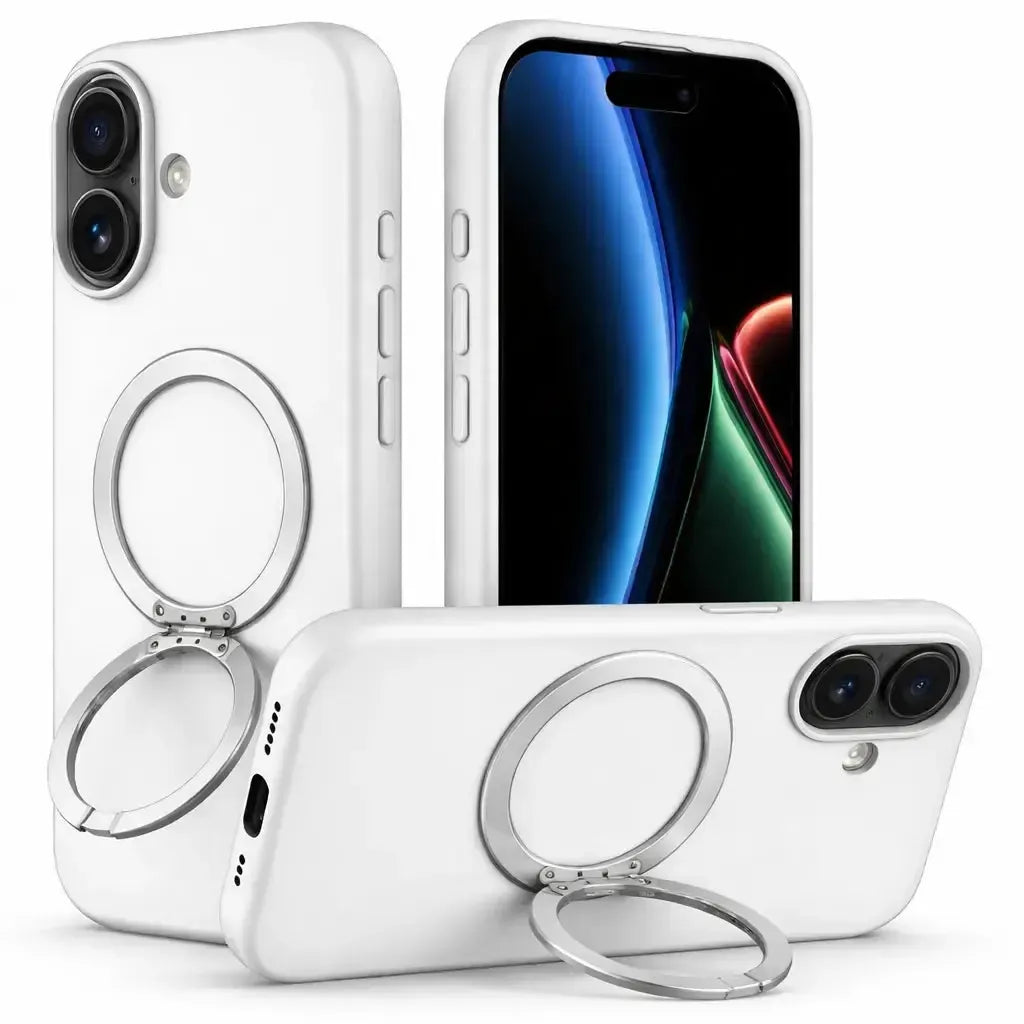 For Apple iPhone 17 Dual Shade Silicon Nova Magsafe Ring Case White