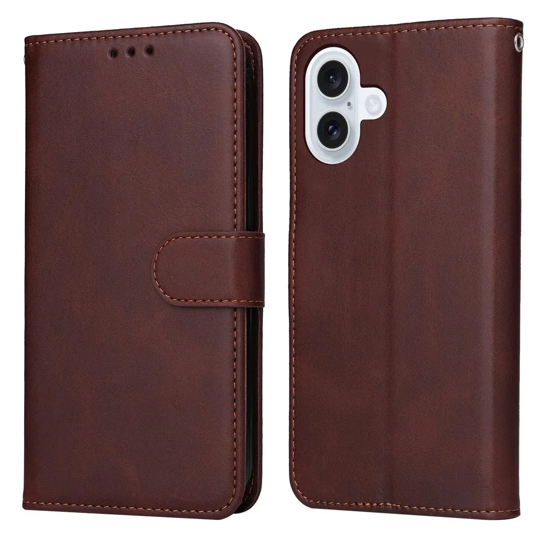 For Apple iPhone 17 Premium Aokus Wallet Case Brown