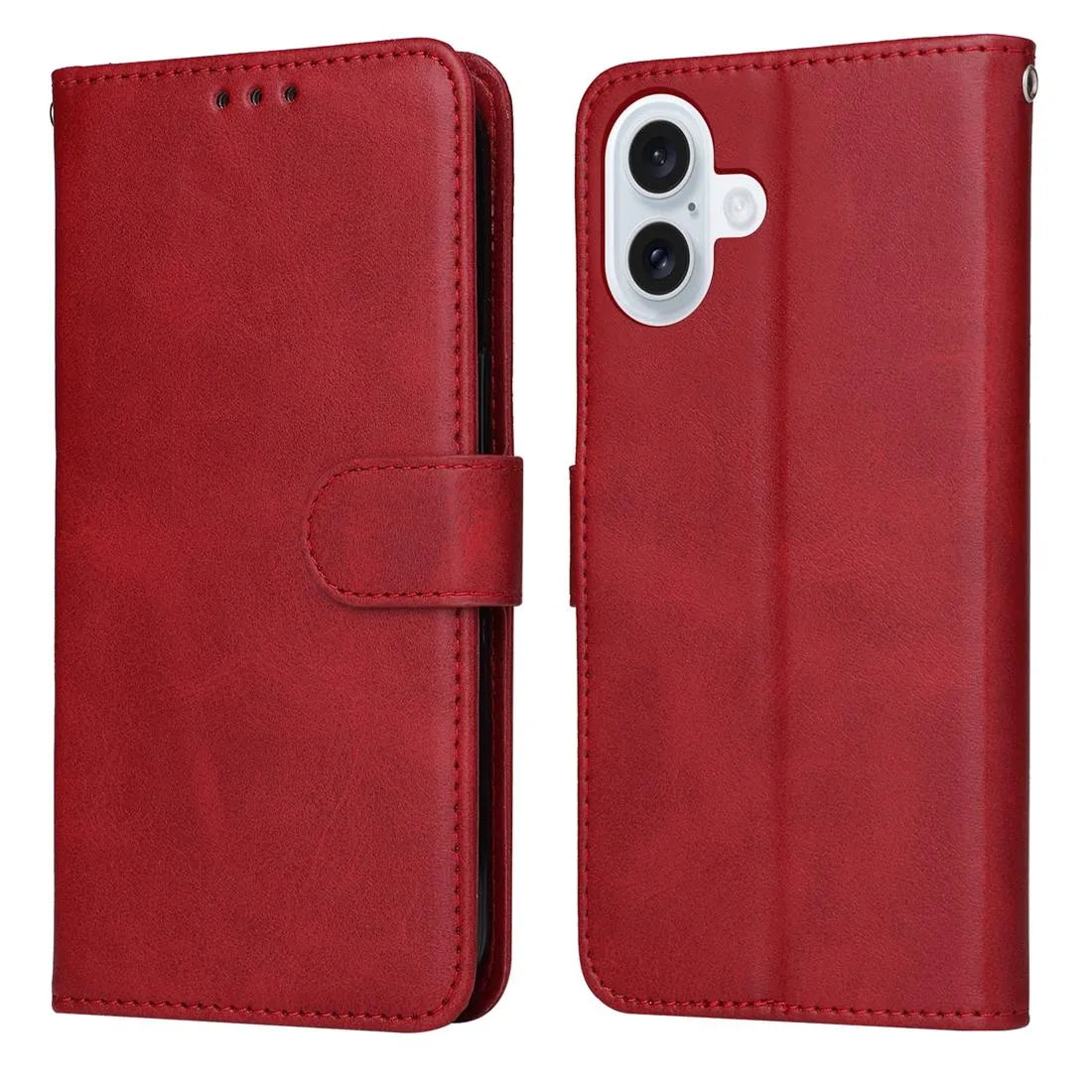 For Apple iPhone 17 Premium Aokus Wallet Case Red