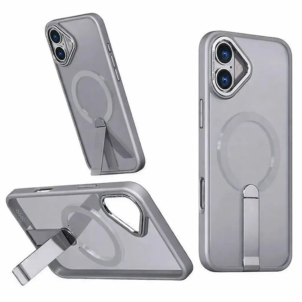 For Apple iPhone 17 Premium N52 Magsafe Magnetic Case With Stand Grey