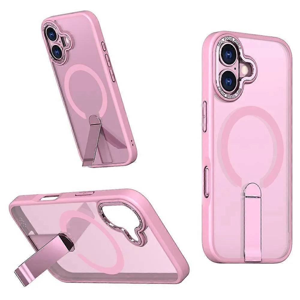 For Apple iPhone 17 Premium N52 Magsafe Magnetic Case With Stand Pink