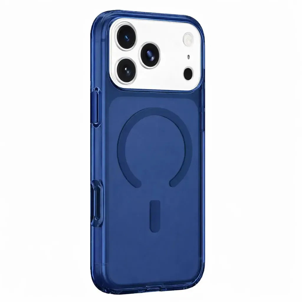For Apple iPhone 17 Pro Max Glossy Magsafe Magnetic Case Blue