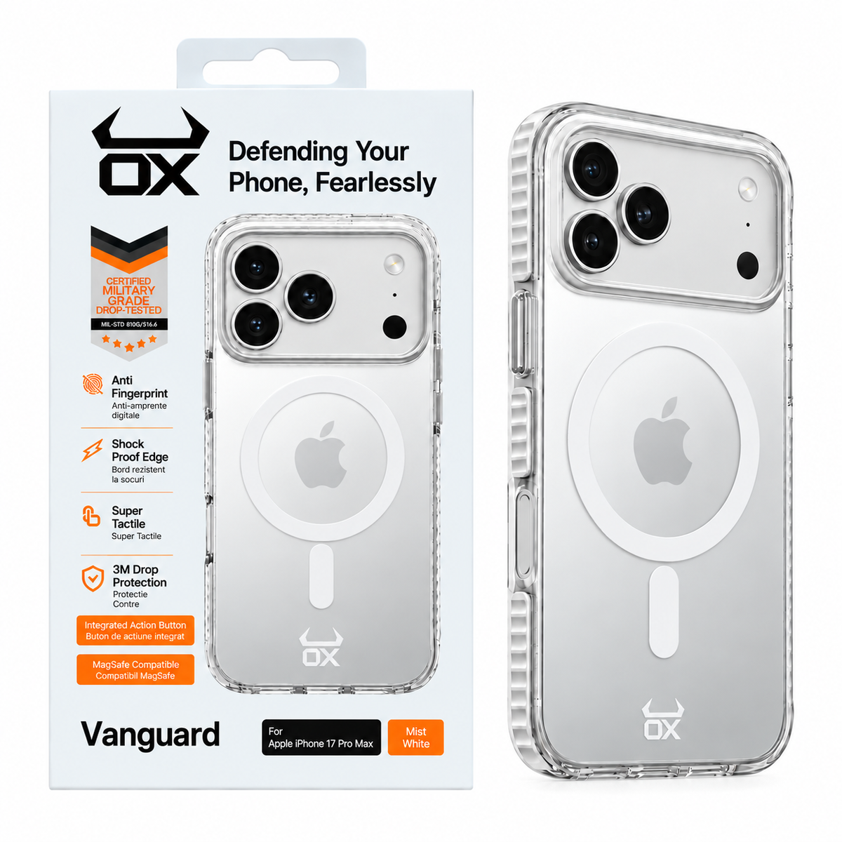 For Apple iPhone 17 Pro Max OX Vanguard Case MagSafe - Mist White