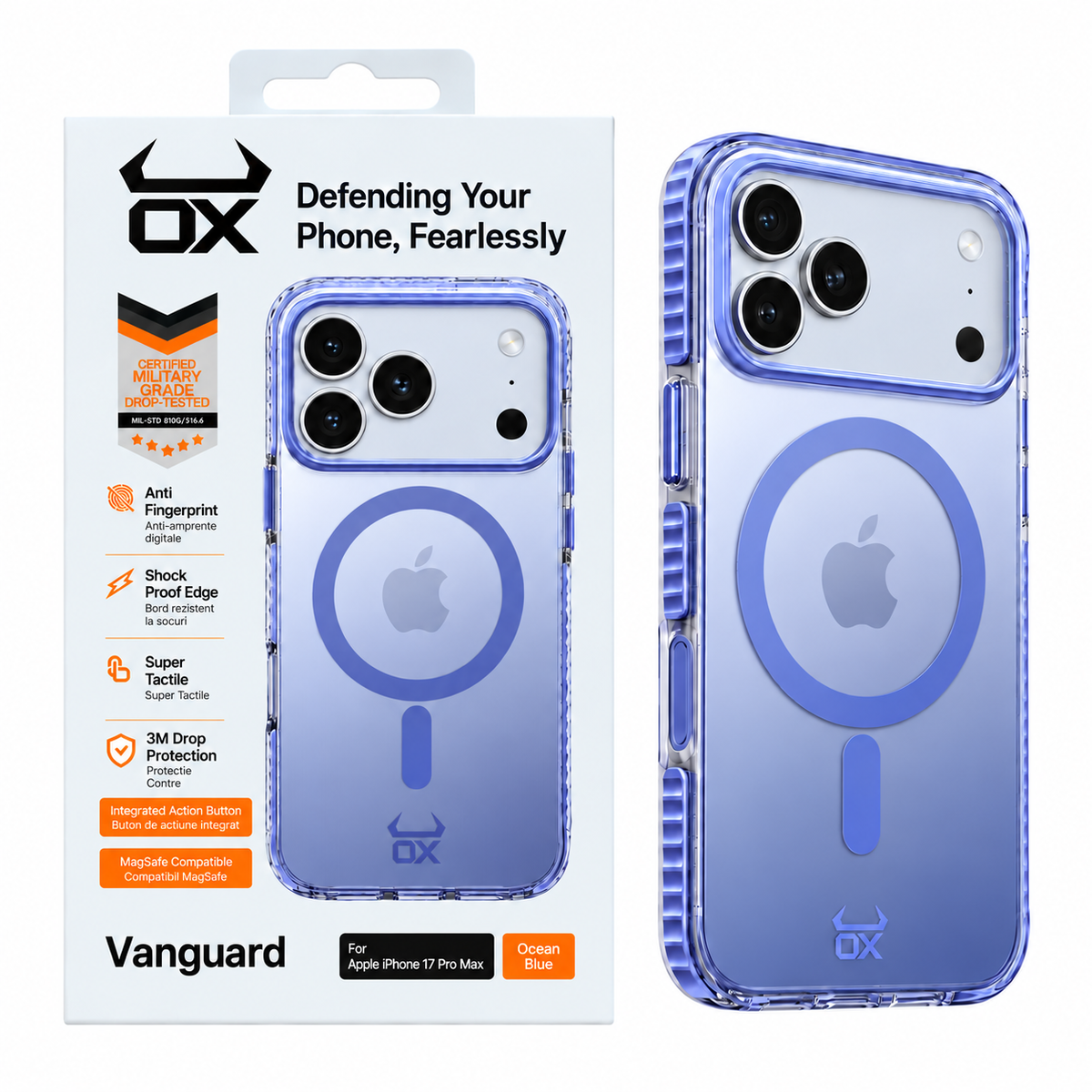 For Apple iPhone 17 Pro Max OX Vanguard Case MagSafe - Ocean Blue