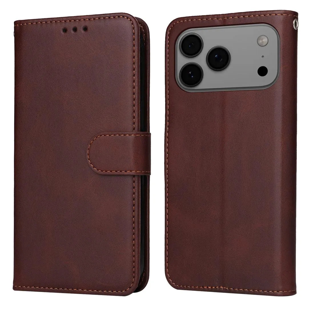 For Apple iPhone 17 Pro Max Premium Aokus Wallet Case Brown