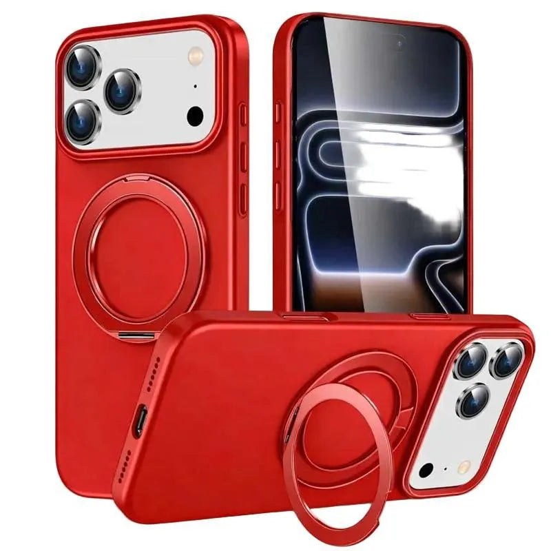 For Apple iPhone 17 Pro Silicon Magsafe Falcrum Ring Case Red