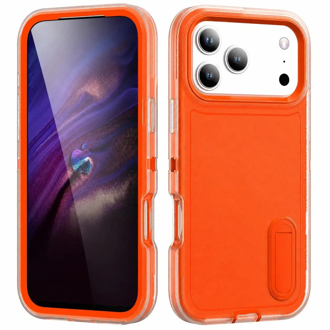 For Apple iPhone 17 Pro Max Triple Builder With Stander Case Orange
