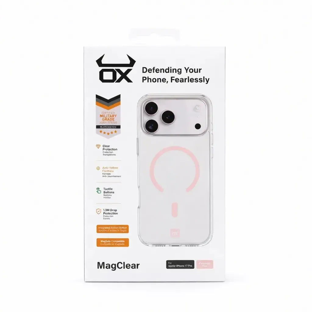 For Apple iPhone 17 Pro OX MagClear With MagSafe Case - Flamingo Pink