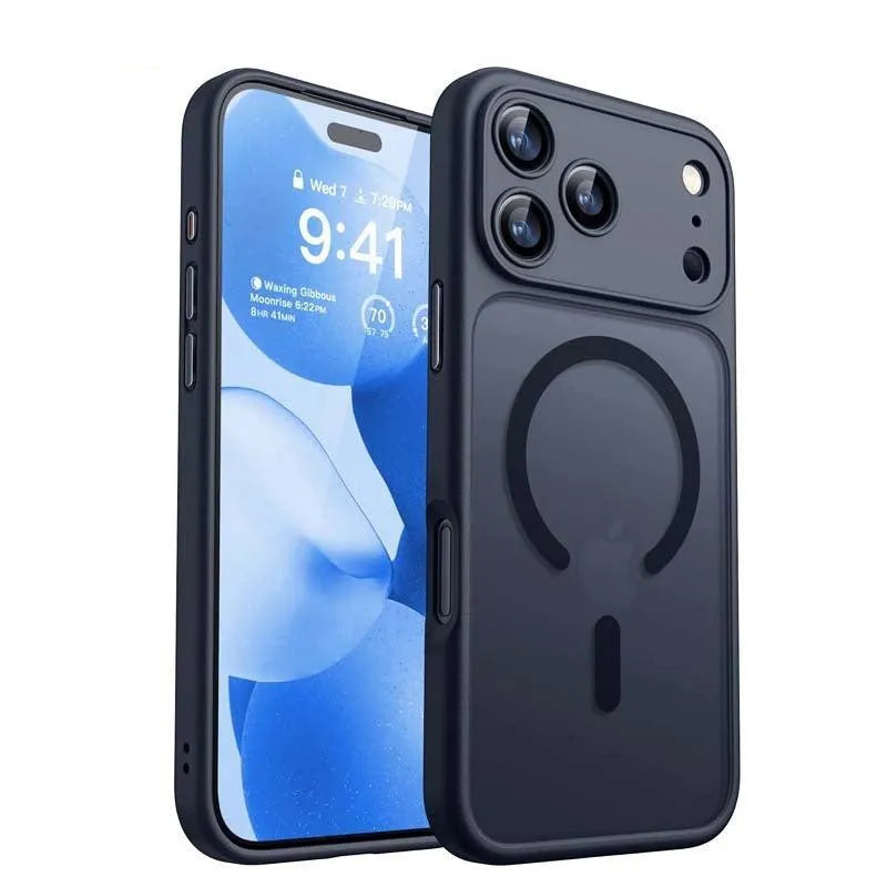 For Apple iPhone 17 Pro Premium Full Cover Matt Magsafe Hard Case Black