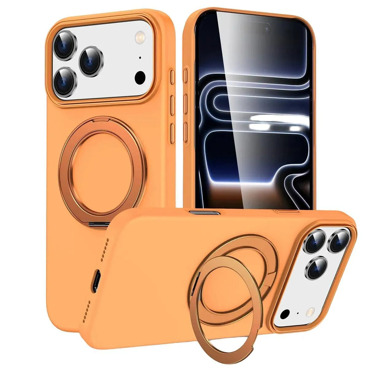 For Apple iPhone 17 Pro Silicon Magsafe Falcrum Ring Case Orange