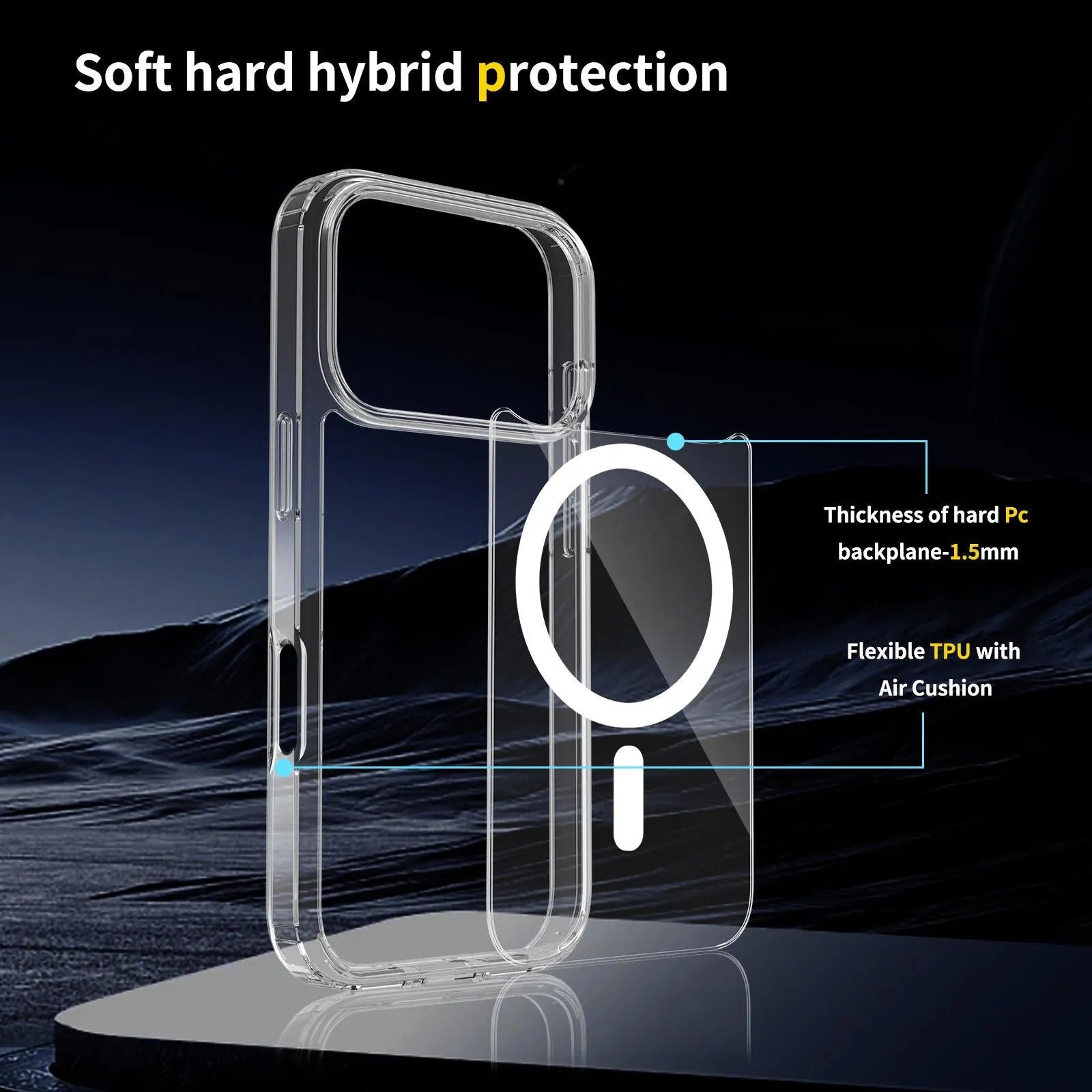 For Apple iPhone 17 Pro Terminator Magsafe Symmetry Design Case Transparent