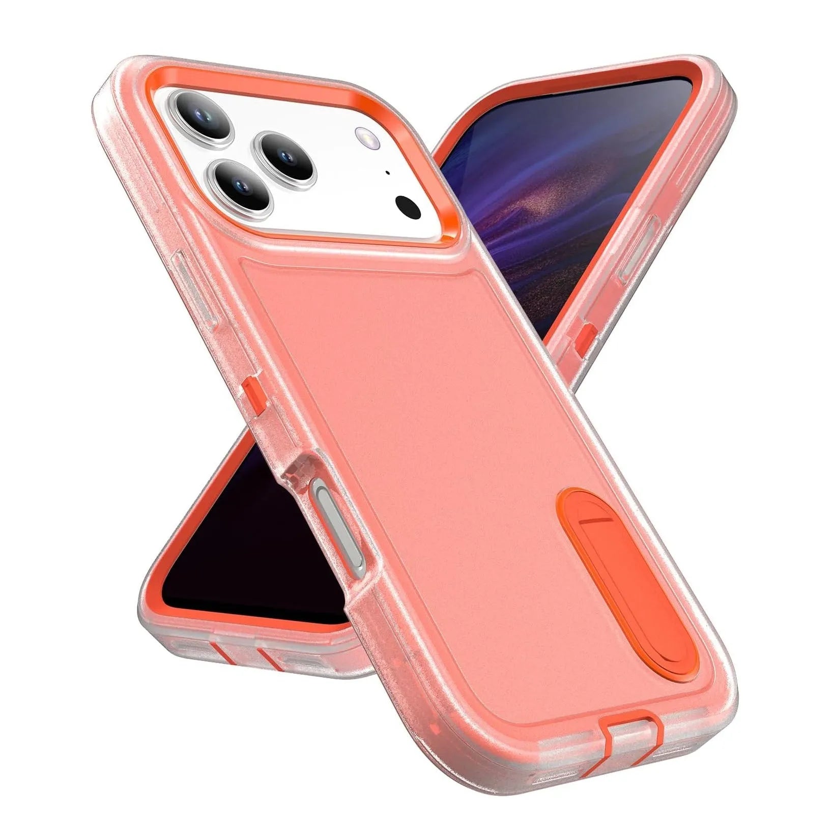 For Apple iPhone 17 Pro Triple Builder With Stander Case Orange