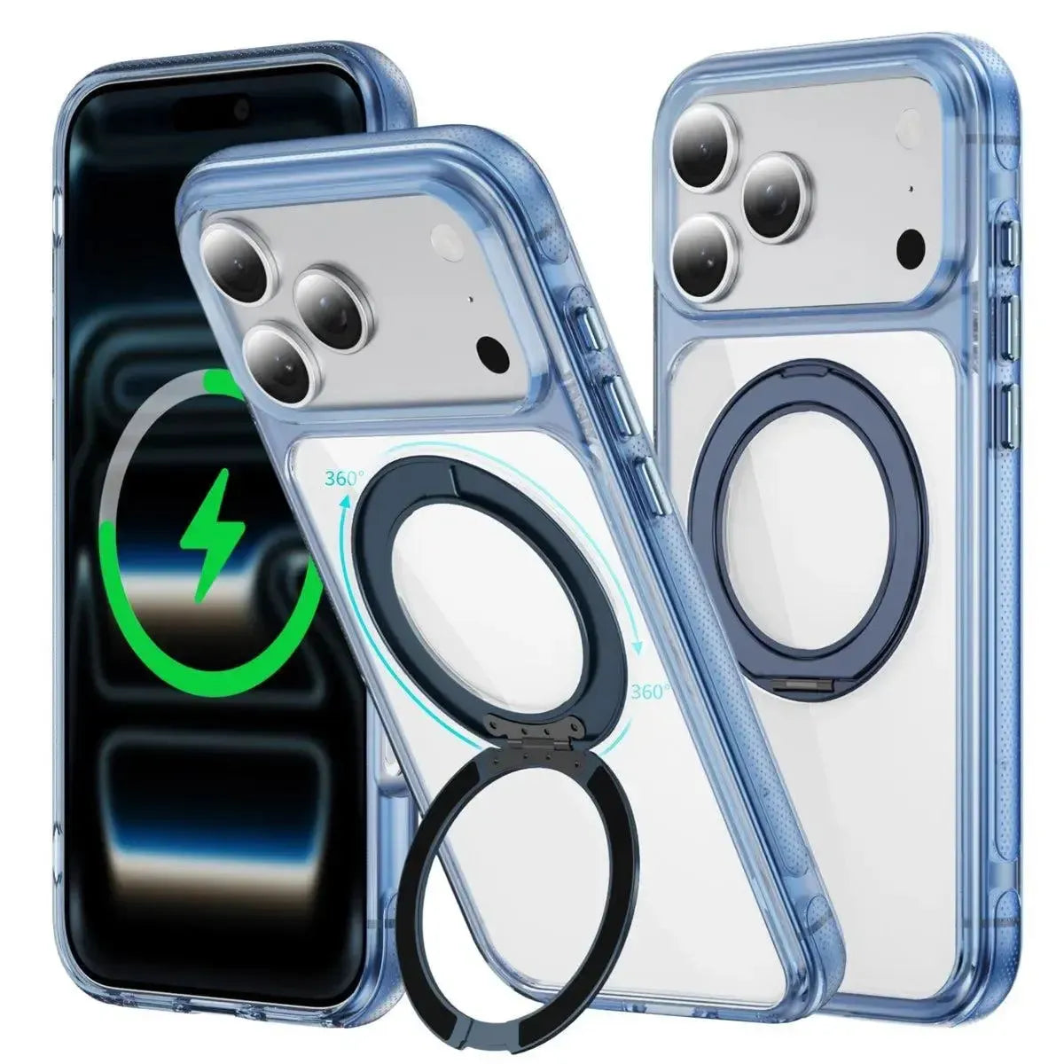 For Apple iPhone 17 Pro iShield Magsafe Rotating Stand Case Blue