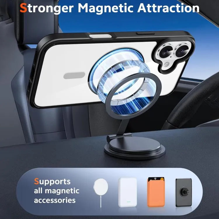 For Apple iPhone 17 See-Through Magnetic Hard Case Black
