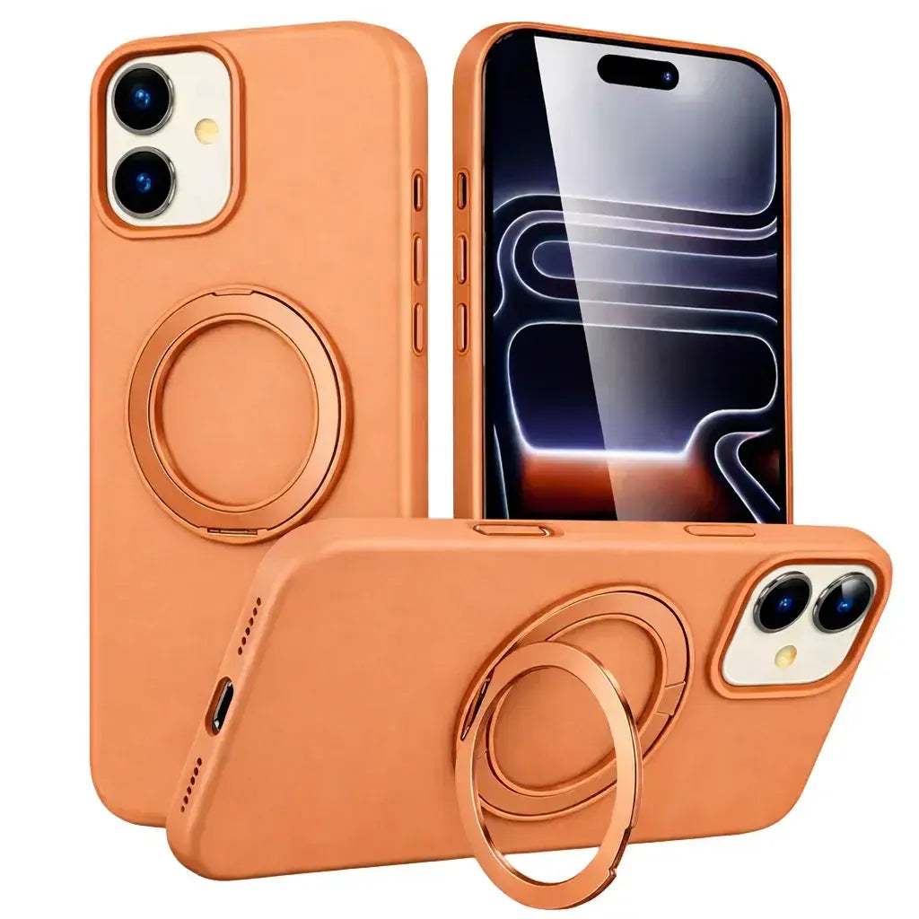 For Apple iPhone 17 Silicon Magsafe Falcrum Ring Case Orange