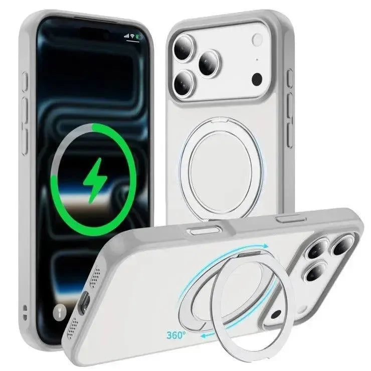 For Apple iPhone 17 Silicon Magsafe Falcrum Ring Case White