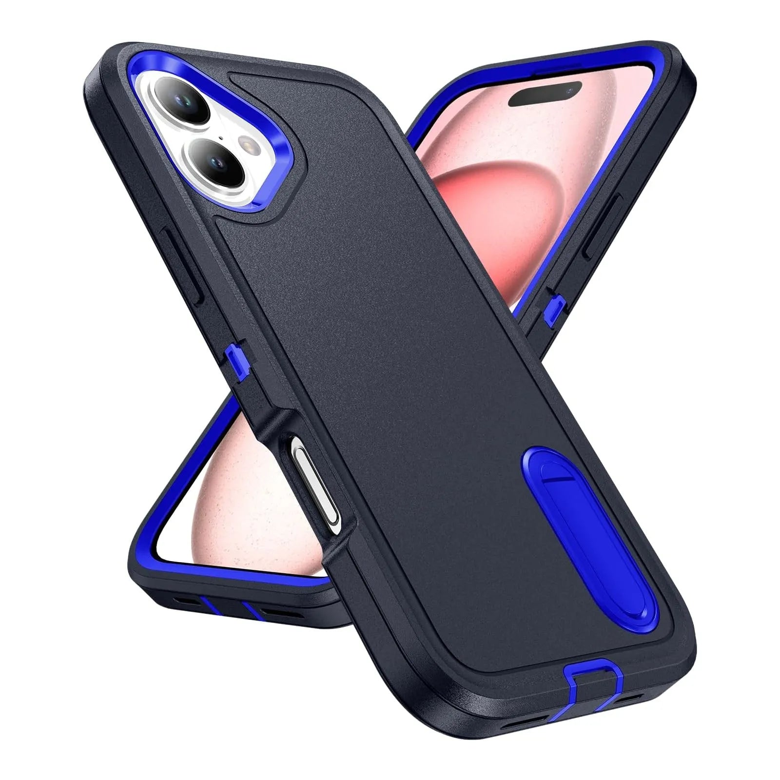 For Apple iPhone 17 Triple Builder With Stander Case Blue