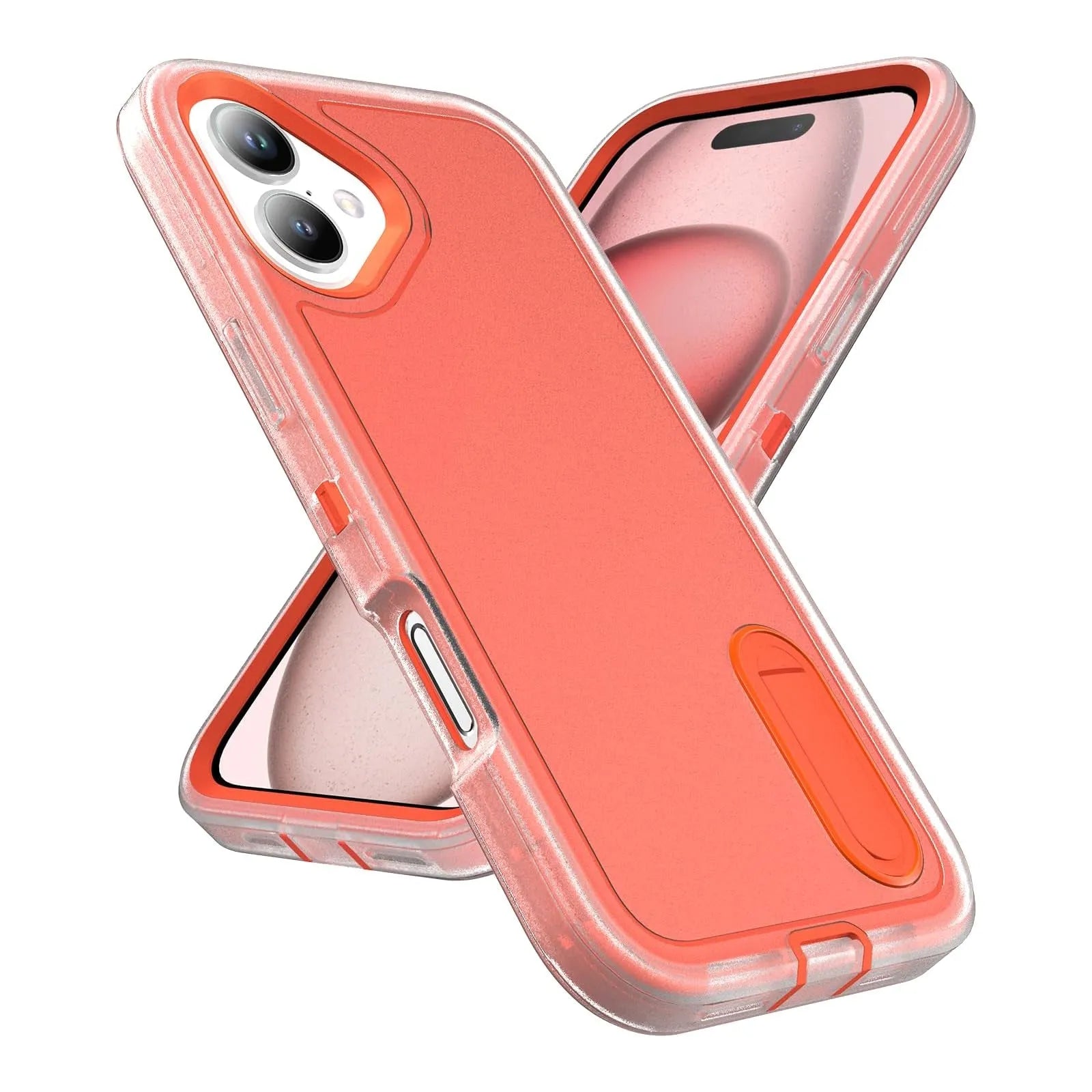 For Apple iPhone 17 Triple Builder With Stander Case Orange