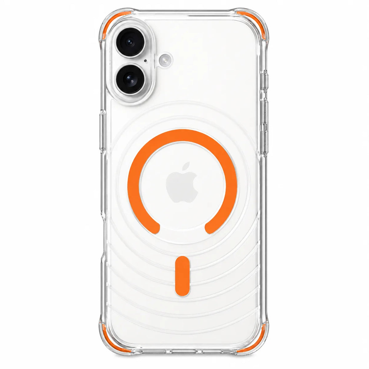 For Apple iPhone 16 Wave Series Clear Magsafe Orange