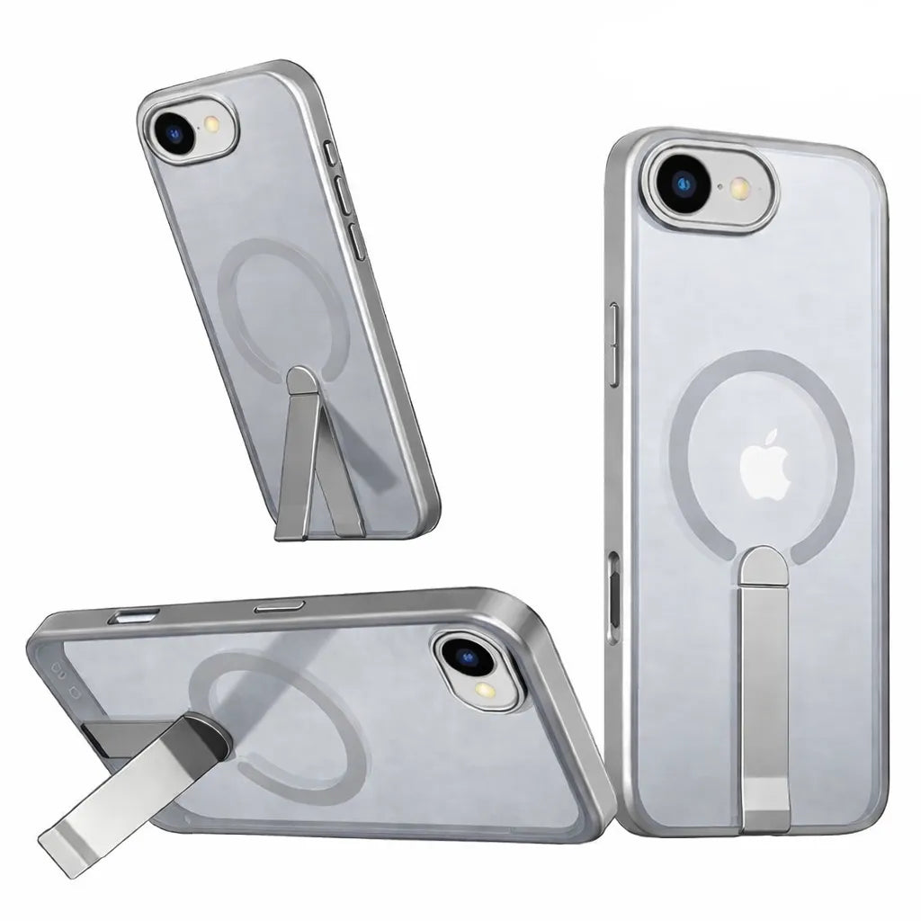 For Apple iPhone 17E Premium N52 Magsafe Magnetic Case With Stand Gray
