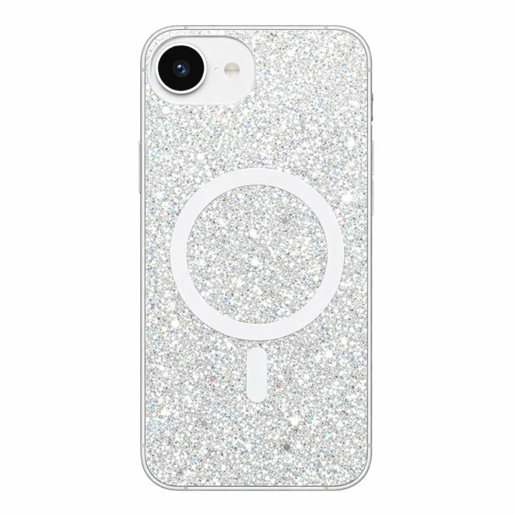 For Apple iPhone 17E Symmetry Magsafe Glitter Case Silver