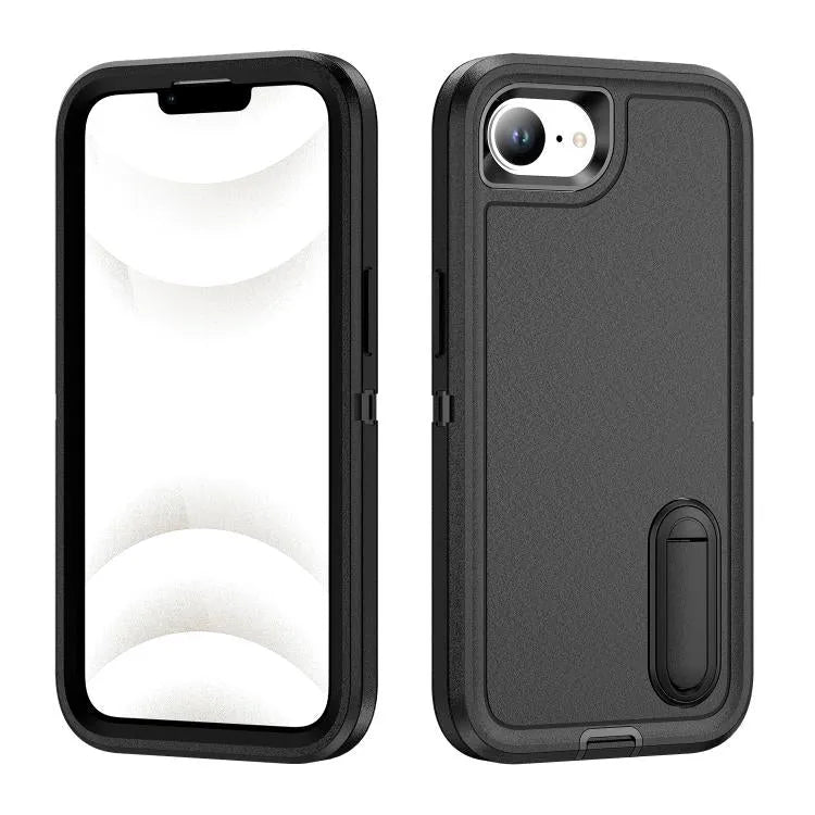 For Apple iPhone 17E Triple Defender With Stander Case Black