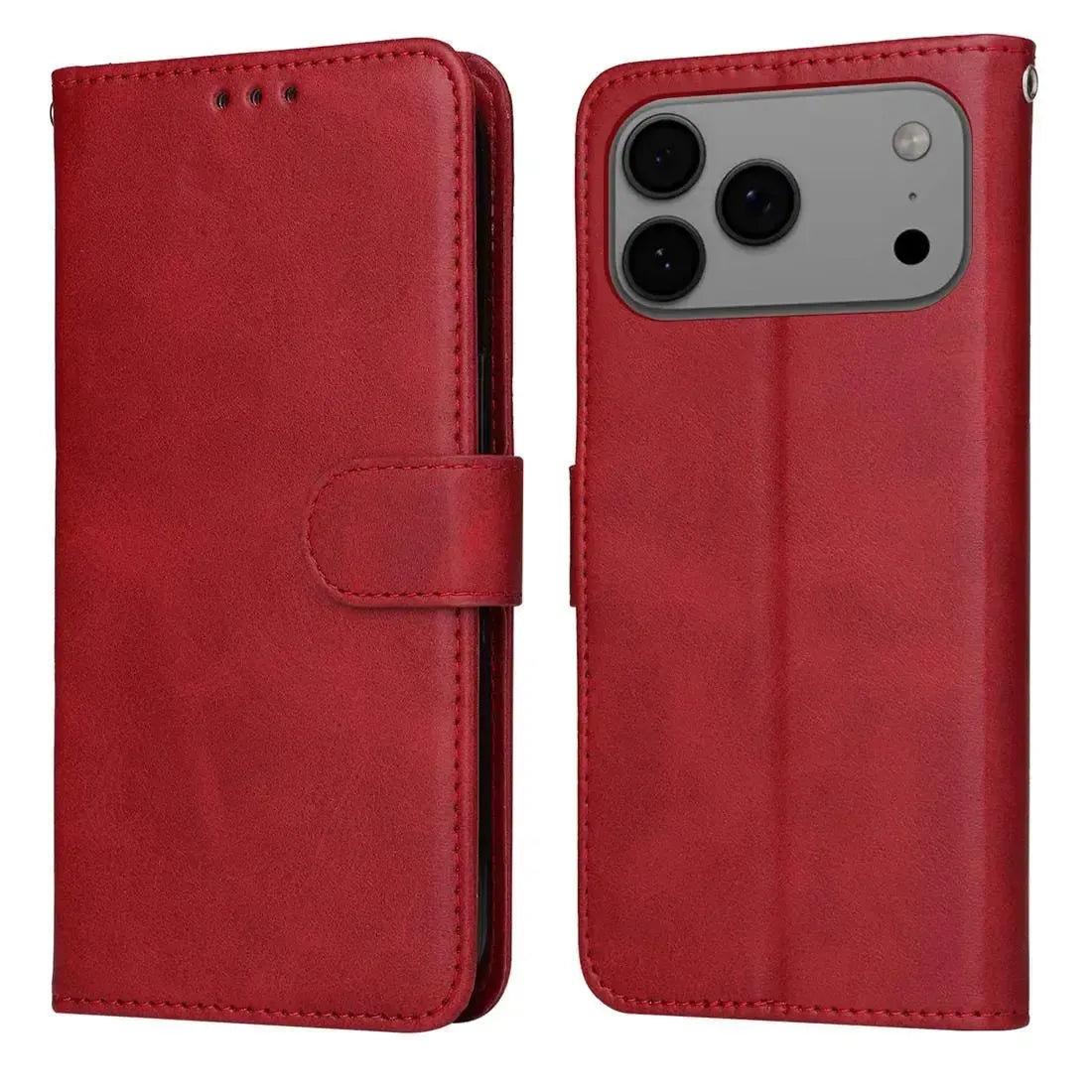 For Apple iPhone 18 Pro Max Premium Wallet Case Red