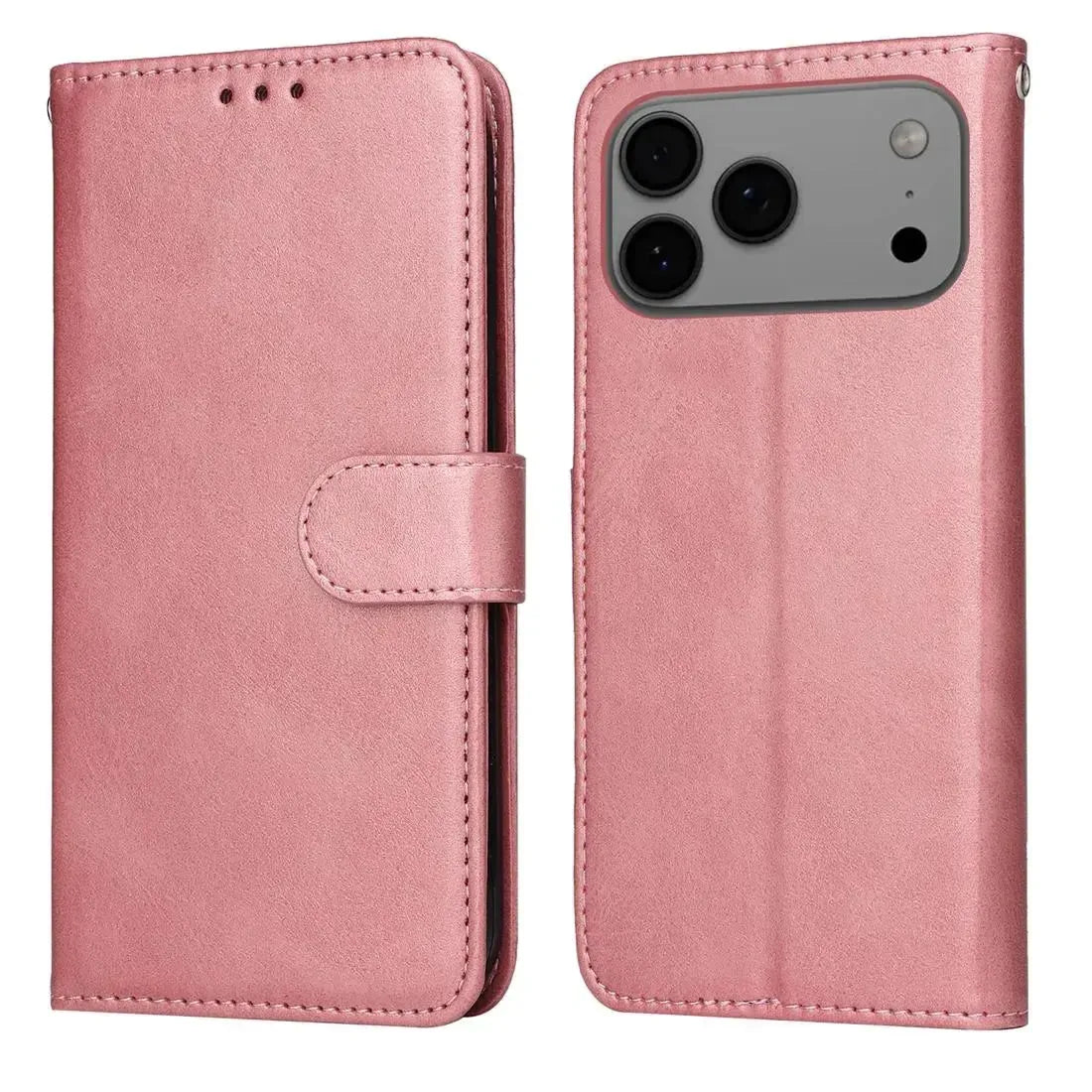 For Apple iPhone 18 Pro Max Premium Wallet Case Rose Gold