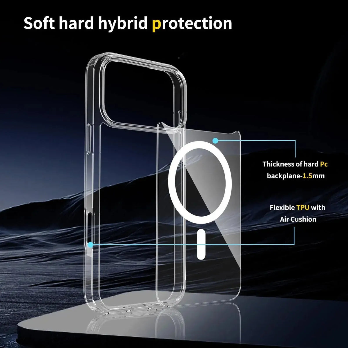 For Apple iPhone 18 Pro Max Terminator Magsafe Symmetry Design Case Transparent