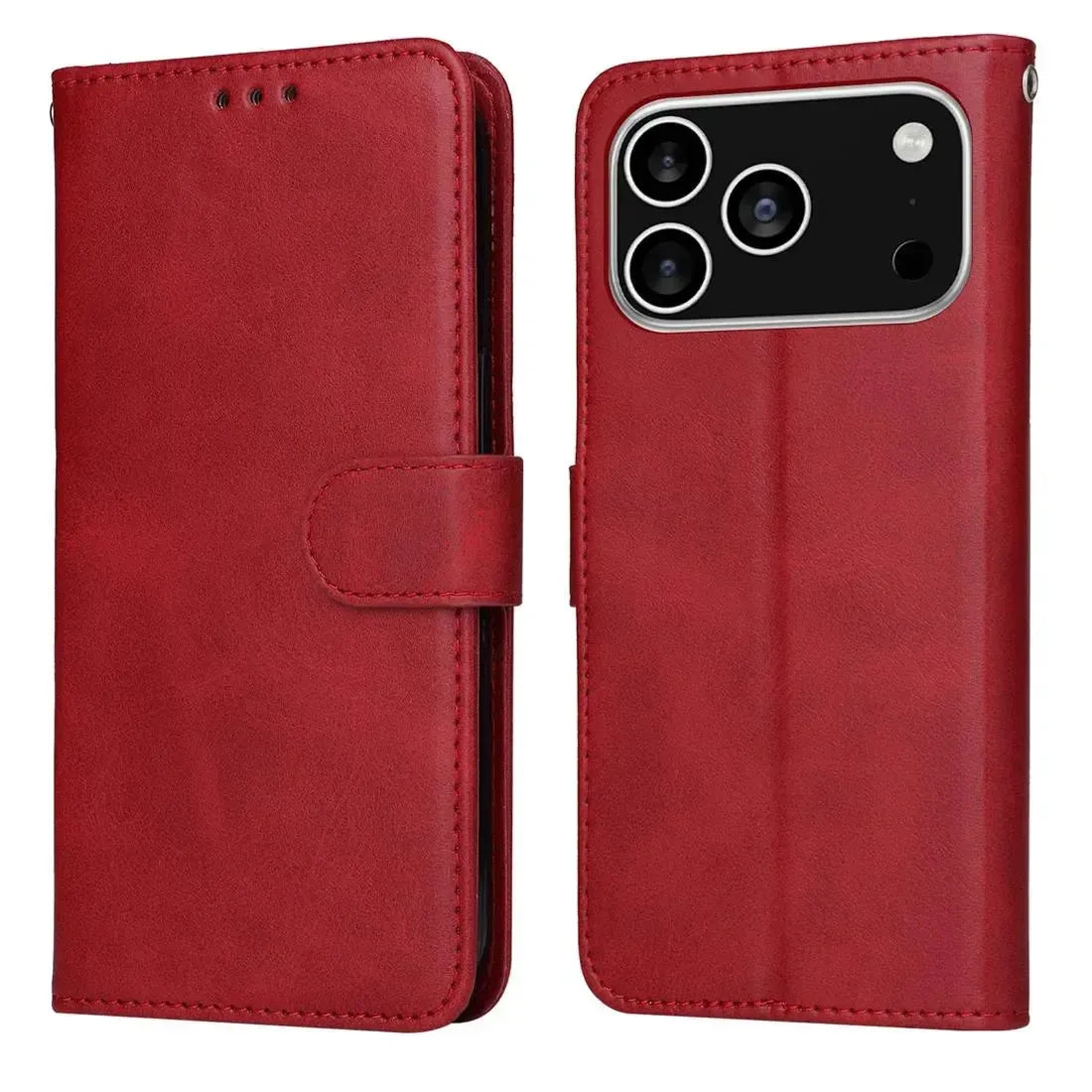 For Apple iPhone 18 Pro Premium Wallet Case Red