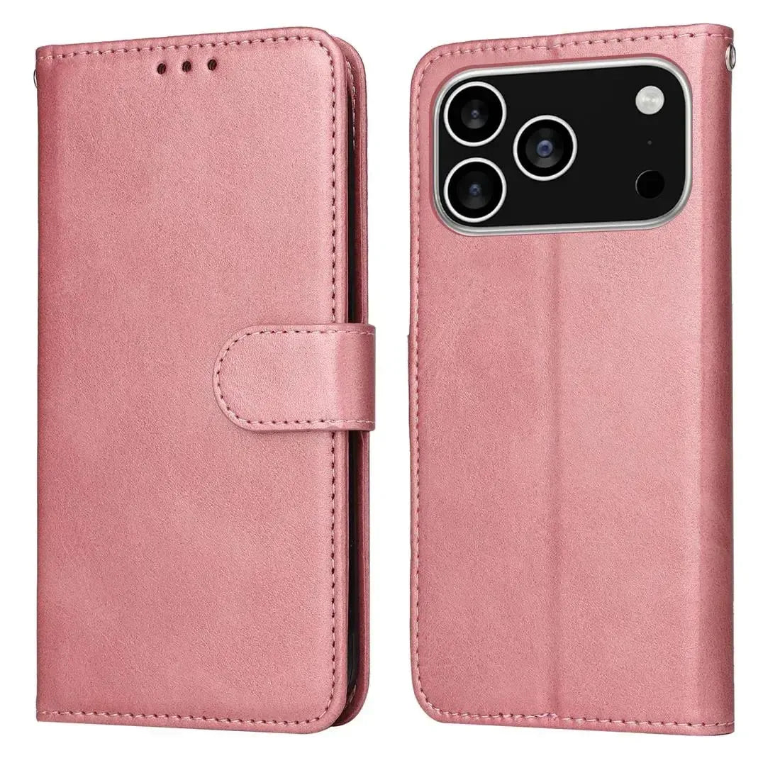 For Apple iPhone 18 Pro Premium Wallet Case Rose Gold
