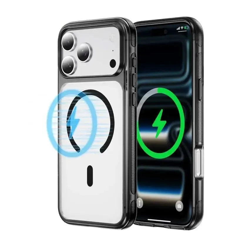 For Apple iPhone 18 Pro Max See-Through Magnetic Hard Case Black