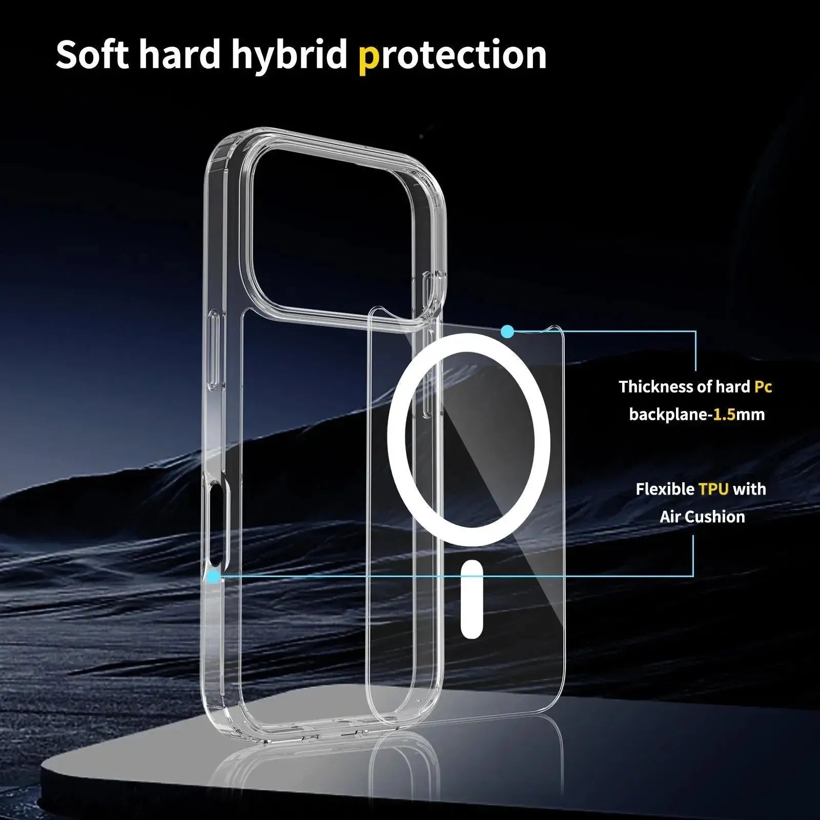 For Apple iPhone 18 Pro Terminator Magsafe Symmetry Design Case Transparent