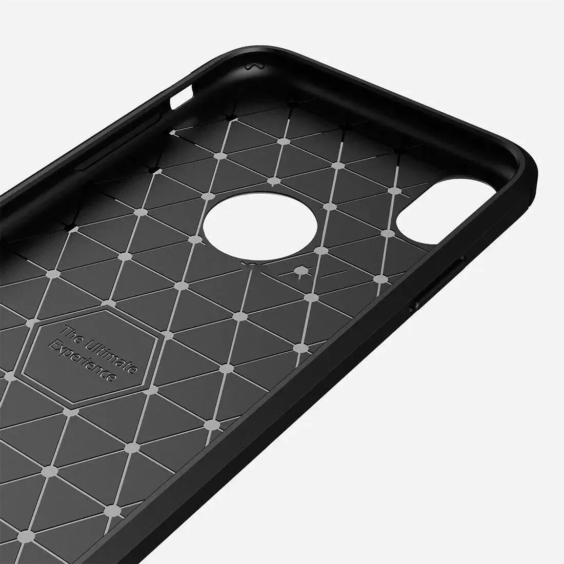 For Apple iPhone XR Carbon Fibre Design Case TPU Cover - Black