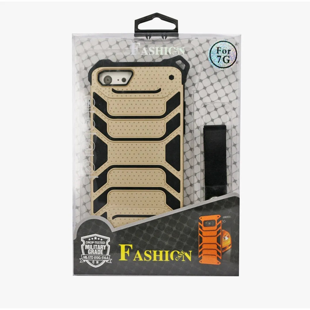 For Apple iPhone XS/X Defender Design Lanyard Case With Packaging Gold