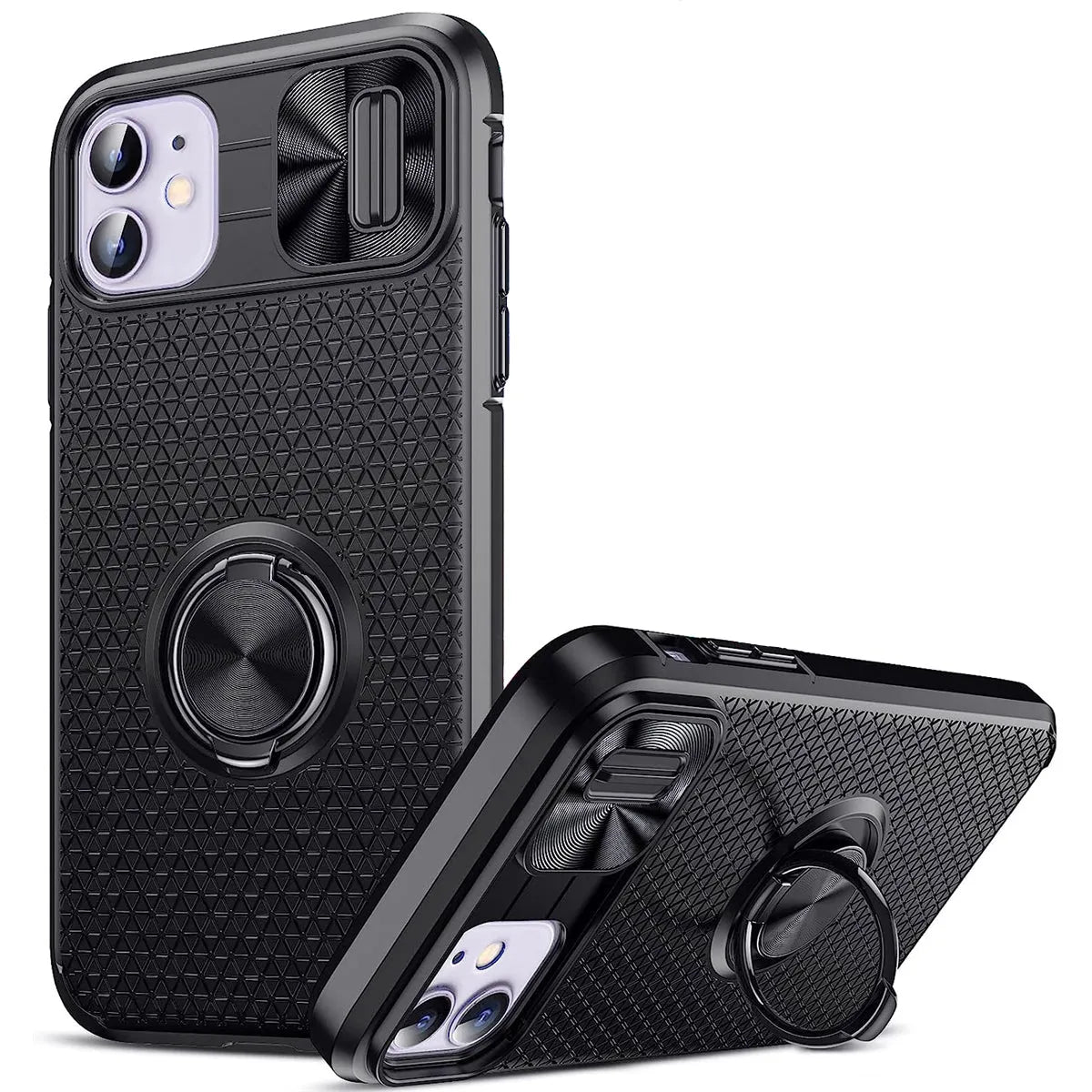 For Apple iPhone X/XS Autofocus Slide Camera Cover Ring Case Black