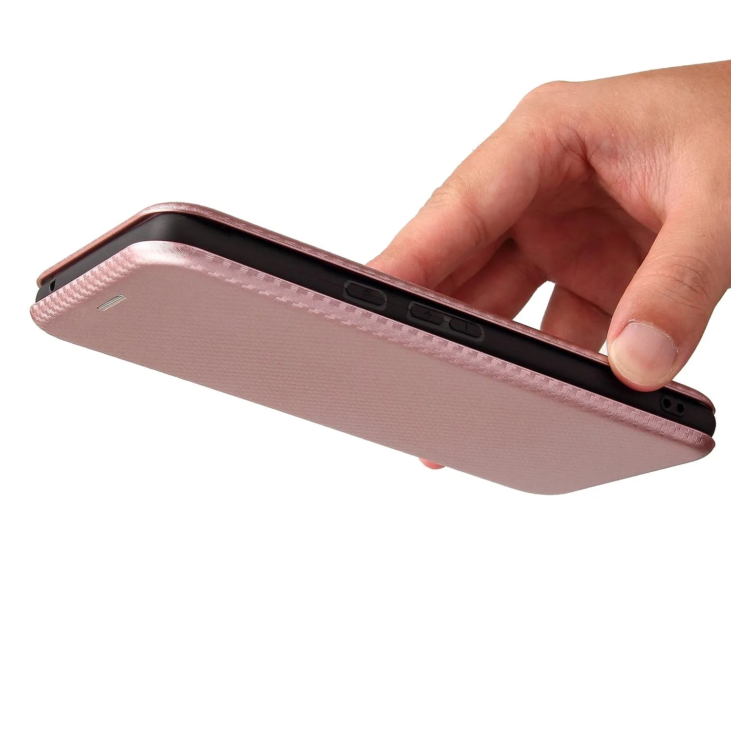 For Google Pixel 6 Pro Carbon Fiber Wallet Case Pink