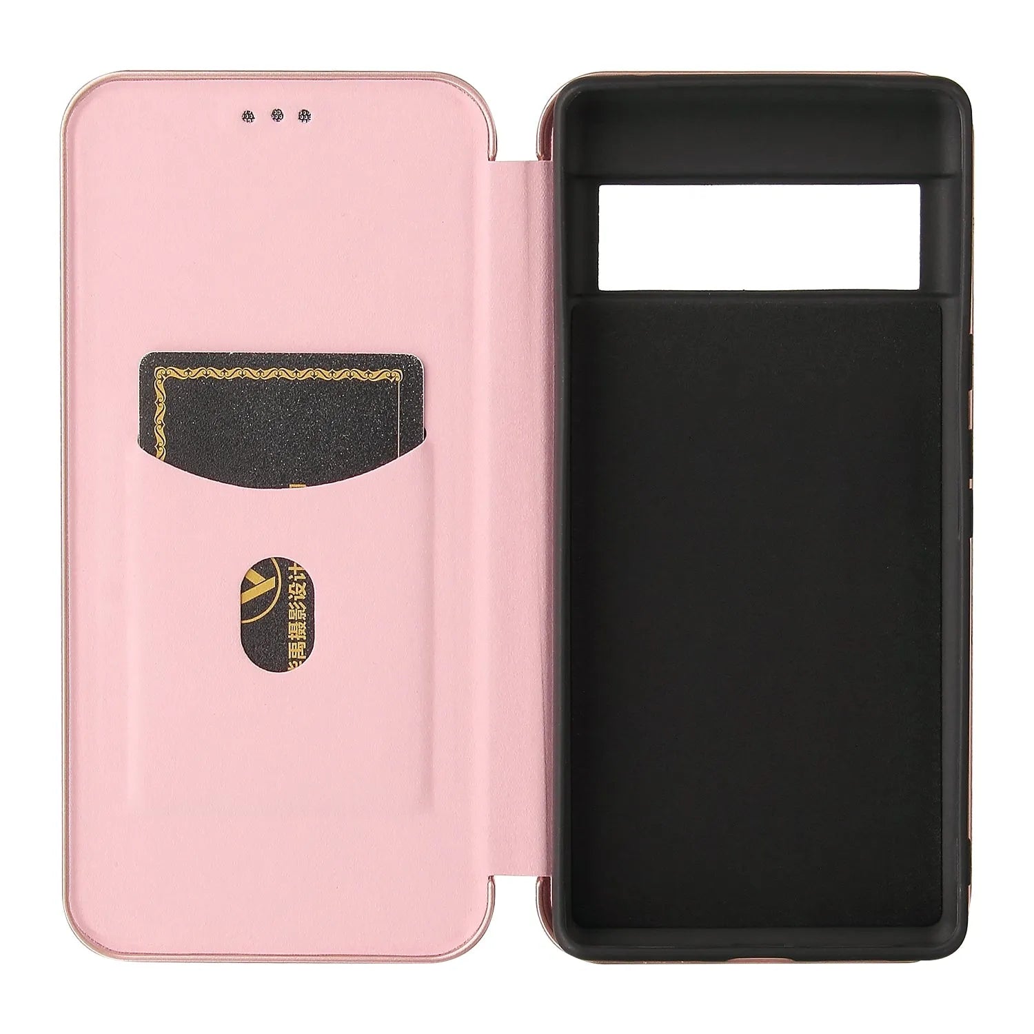 For Google Pixel 6 Pro Carbon Fiber Wallet Case Pink